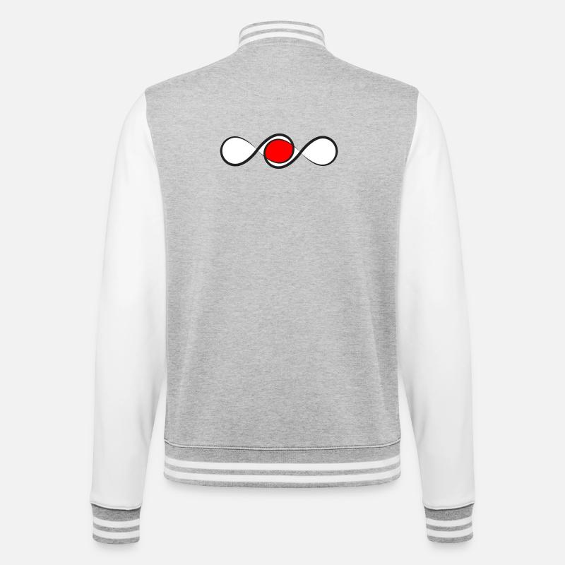 Ligne éternelle avec accent rouge - Veste Teddy - gris chiné / blanc
