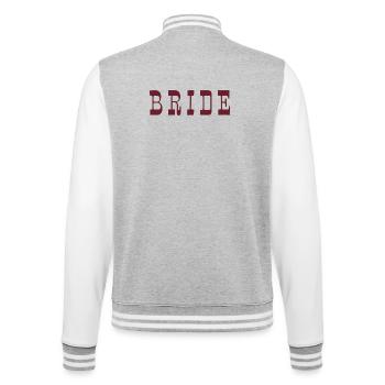 Bride – Burgundy - College Sweat Jacket - heather grey/white - Back - Marisol (170cm)