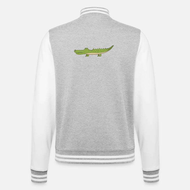 crocodile - College Sweat Jacket - heather grey/white