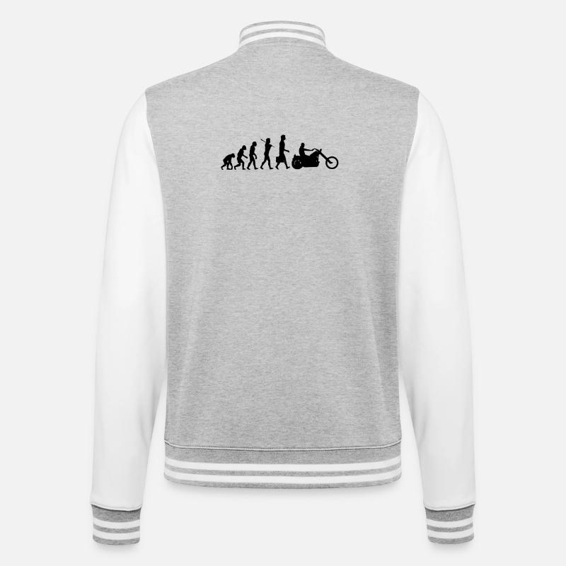 evolution_chopper - College-Sweatjacke - Grau meliert/Weiß