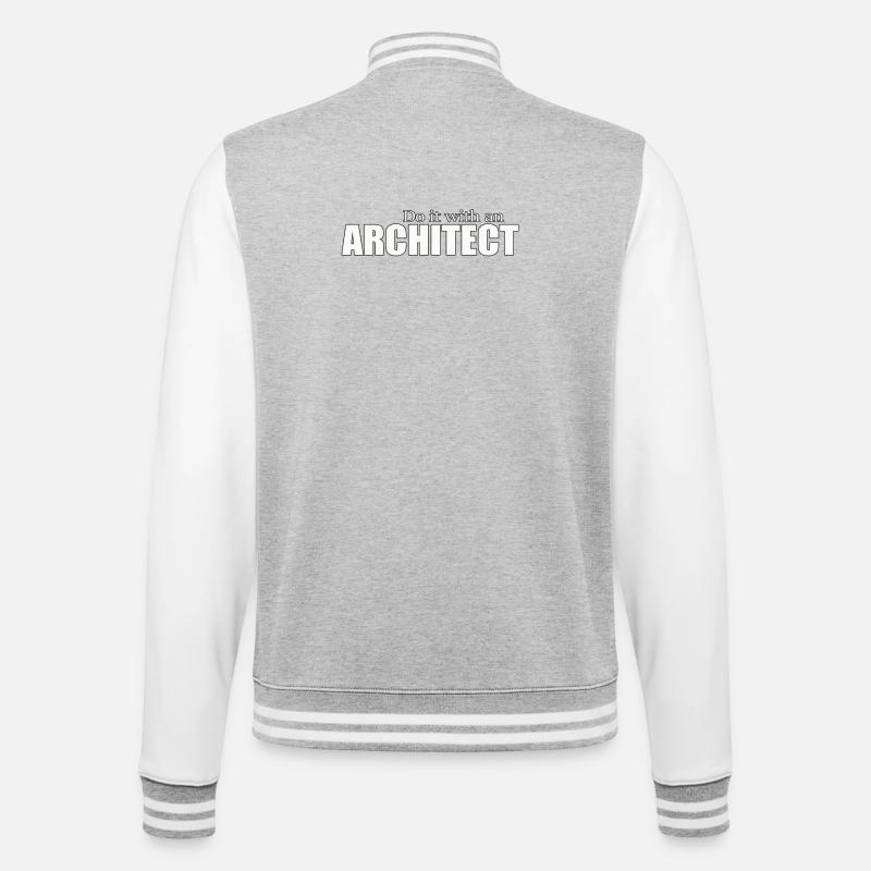 ARCHITECTE - Veste Teddy - gris chiné / blanc