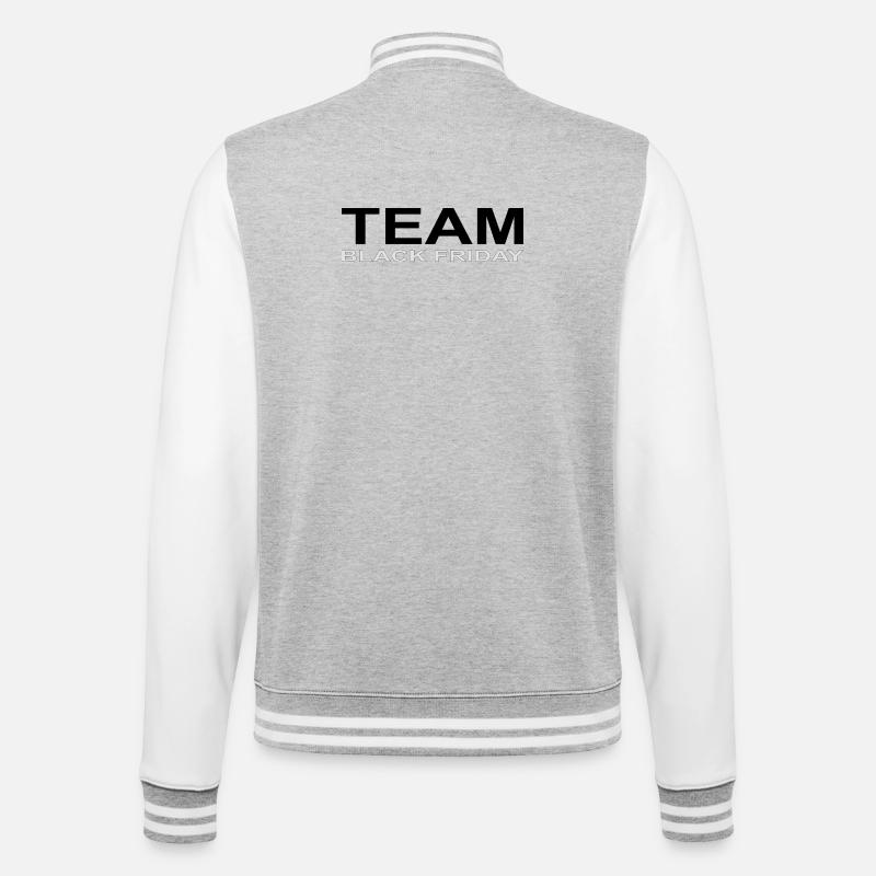 Team Black Friday - College-Sweatjacke - Grau meliert/Weiß