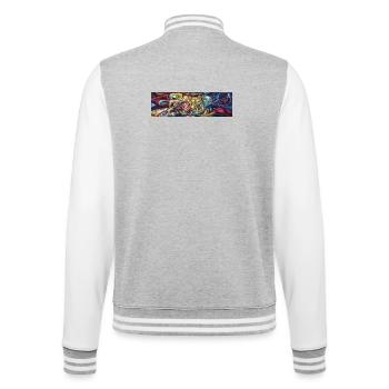 Tourbillon Cosmique Abstrait Nébuleuse - Veste Teddy - gris chiné / blanc - Dos - Marisol (170cm)