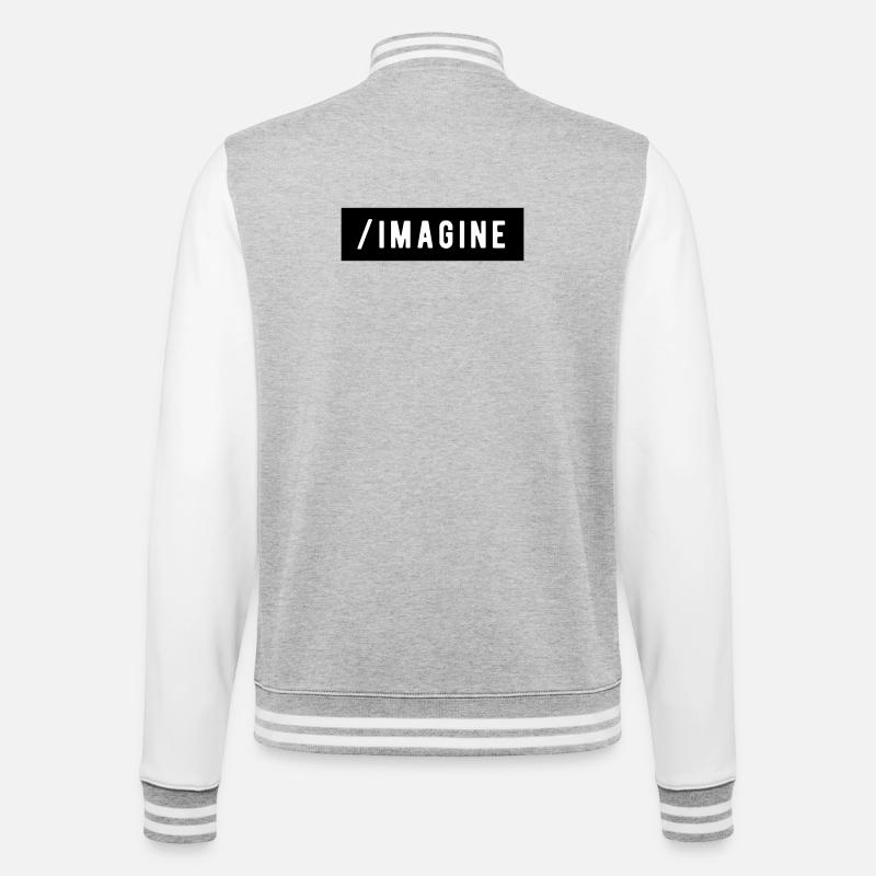 _Sich vorstellen - College-Sweatjacke - Grau meliert/Weiß