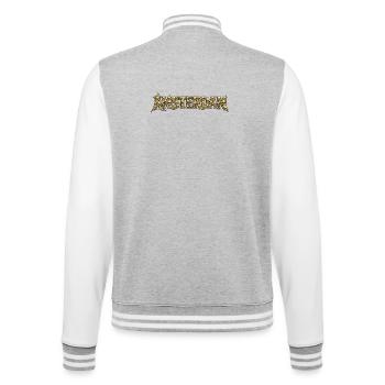 AMSTERDAM Totenschädel-Schrift - College-Sweatjacke - Grau meliert/Weiß - Hinten - Marisol (170cm)