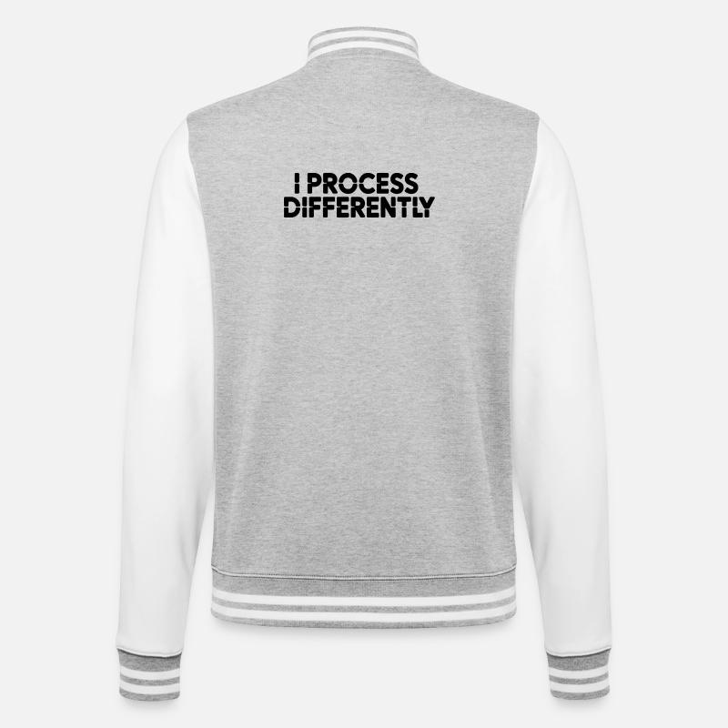 Je traite différemment - Veste Teddy - gris chiné / blanc