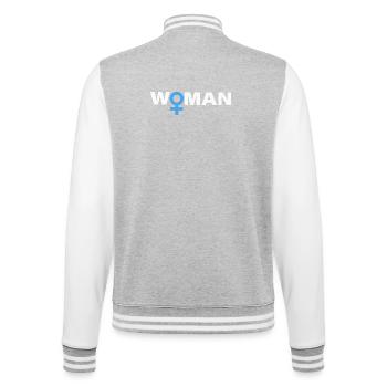 WOMAN - College-Sweatjacke - Grau meliert/Weiß - Hinten - Marisol (170cm)