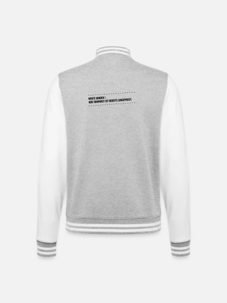 Dummheit ist eingepreist - College-Sweatjacke - Grau meliert/Weiß