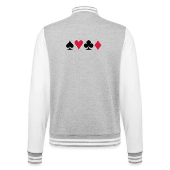 Poker - Jeu de cartes - Veste Teddy - gris chiné / blanc - Dos - Marisol (170cm)
