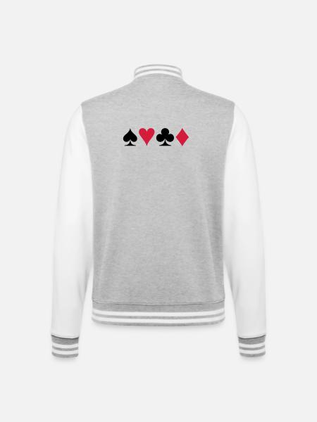 Poker (V) - College Sweat Jacket - heather grey/white