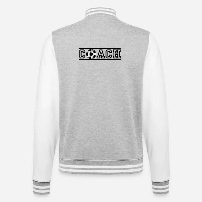 Fußballtrainer - College-Sweatjacke - Grau meliert/Weiß
