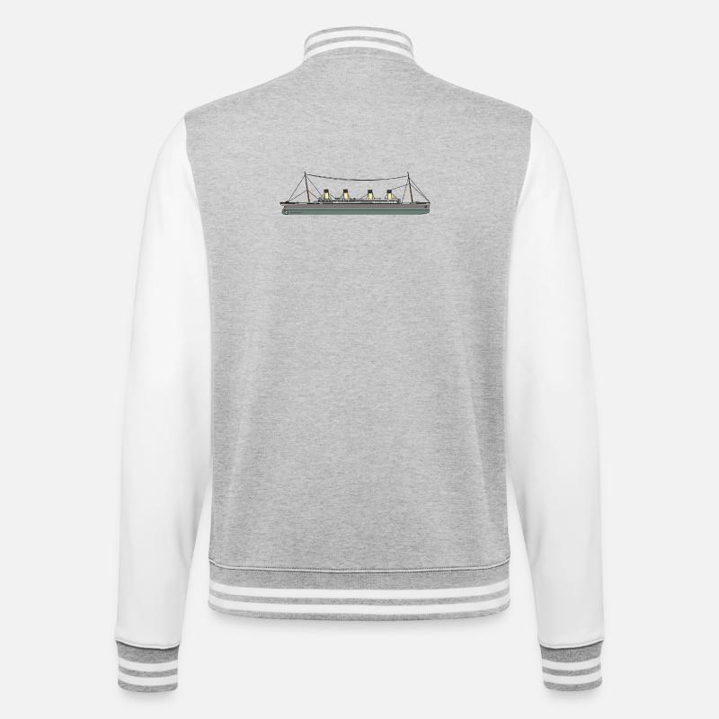 Titanic Ship - College Sweat Jacket - heather grey/white