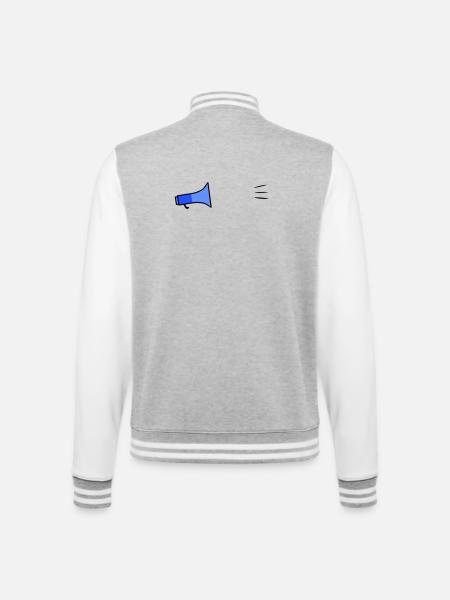 Megafon Text Template - College Sweat Jacket - heather grey/white