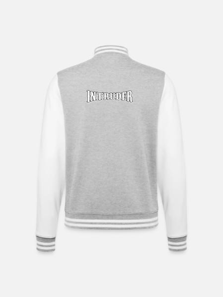 intruder hacker intruder clan sticker computer - College Sweat Jacket - heather grey/white