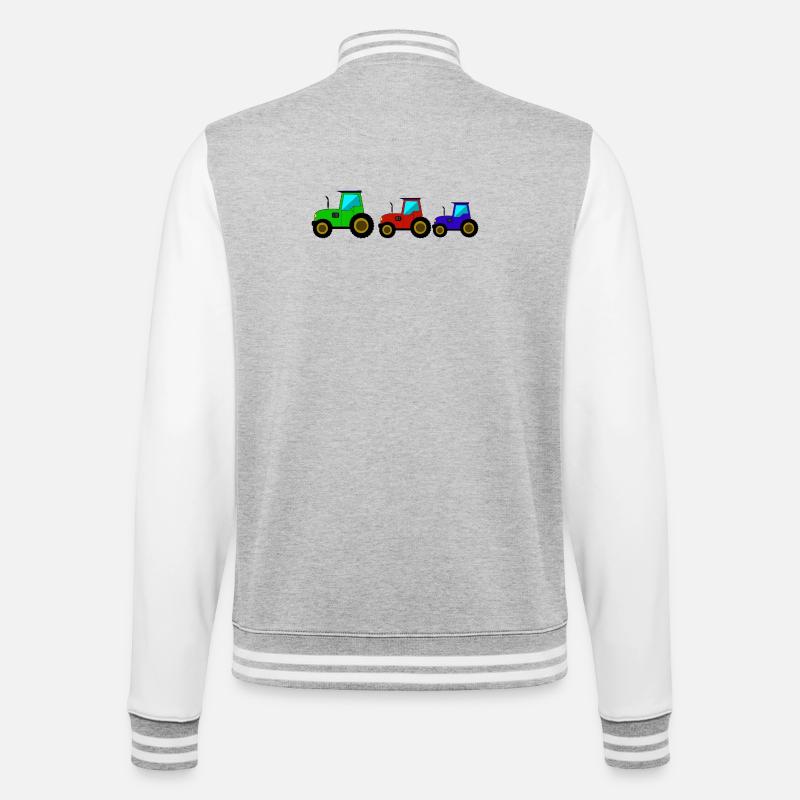 Traktor Trecker Traktor - College-Sweatjacke - Grau meliert/Weiß
