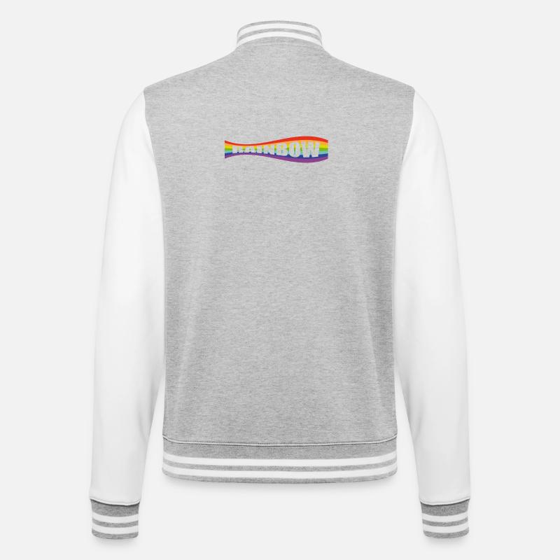 Rainbow flag variation - College Sweat Jacket - heather grey/white