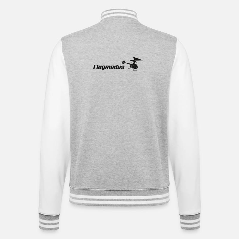 Flugmodus Hubschrauber - College-Sweatjacke - Grau meliert/Weiß