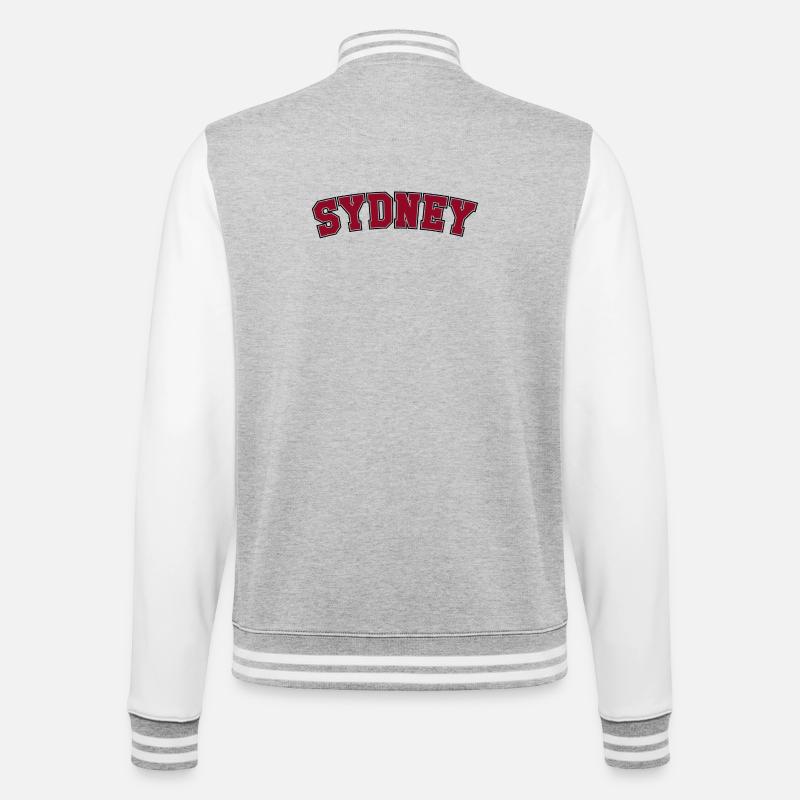 Sydney Varsity Arch Lettering - College Sweat Jacket - heather grey/white