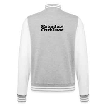 33 Ich und mein Gesetzloser - College-Sweatjacke - Grau meliert/Weiß - Hinten - Marisol (170cm)