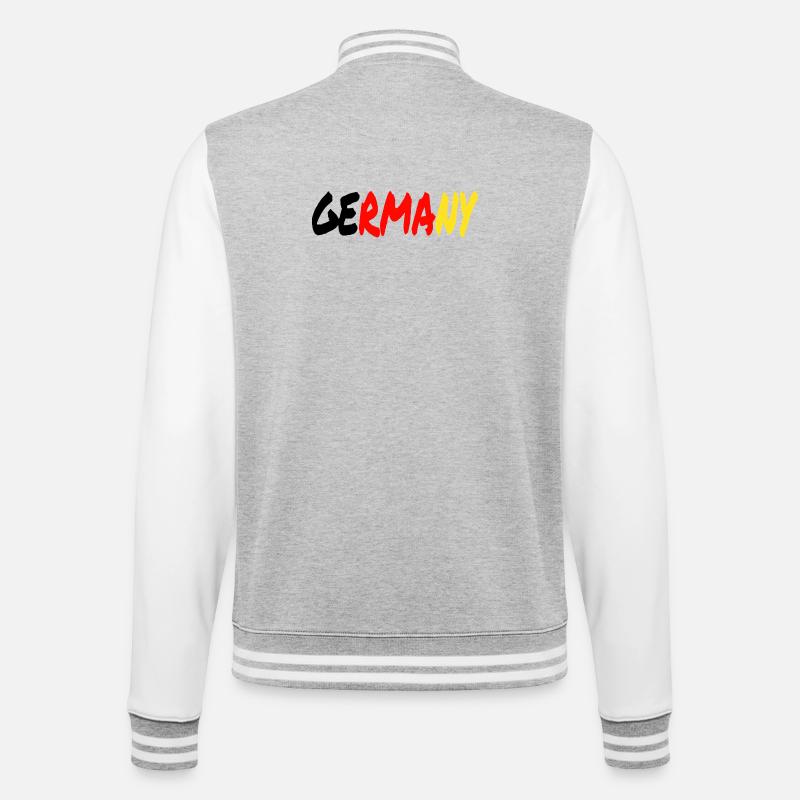 GERMANY Gradient Pinsel-Look - College-Sweatjacke - Grau meliert/Weiß