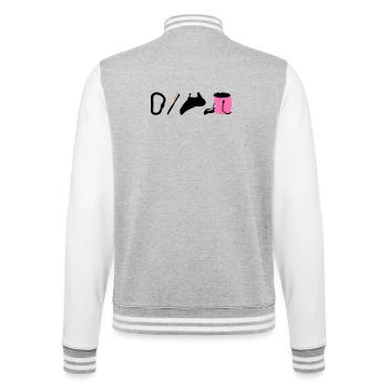 Kletterlogo Boulderemblem Kletterschuhe Bürste - College-Sweatjacke - Grau meliert/Weiß - Hinten - Marisol (170cm)
