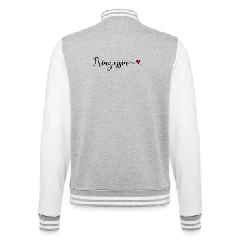 Prinzessin - College-Sweatjacke - Grau meliert/Weiß - Hinten - Marisol (170cm)