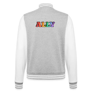 Gay Ally  - College Sweat Jacket - heather grey/white - Back - Marisol (170cm)