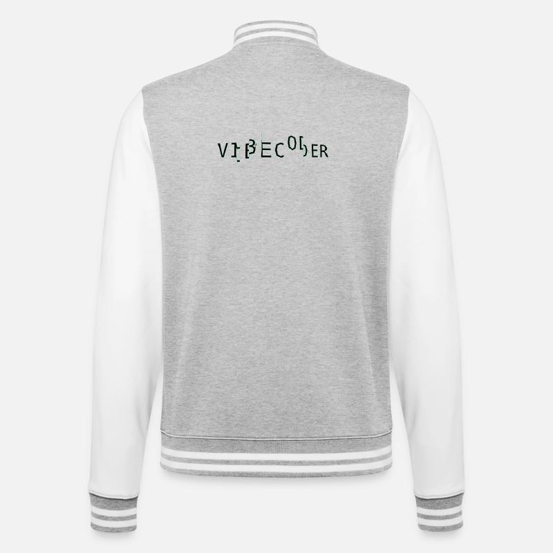 vibecoder_mono glitch - College Sweat Jacket - heather grey/white