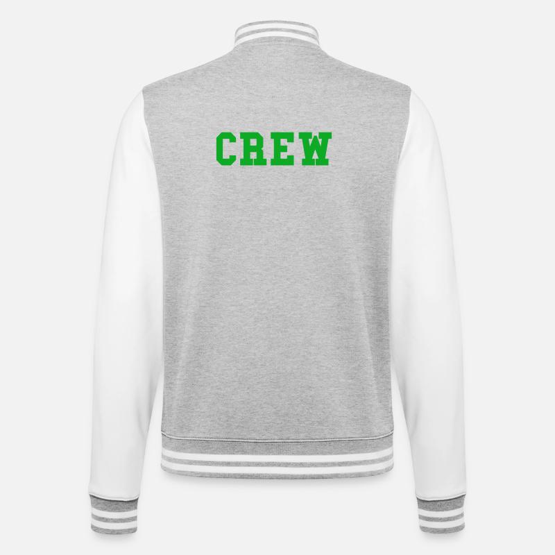 Lettrage en bloc d’équipage - Veste Teddy - gris chiné / blanc