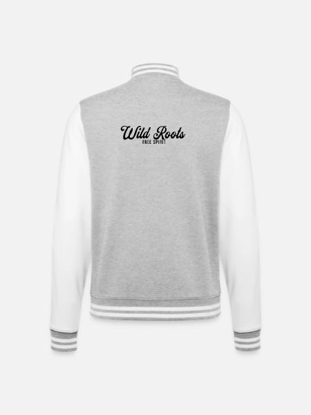 Wild Roots Free Spirit - College-Sweatjacke - Grau meliert/Weiß
