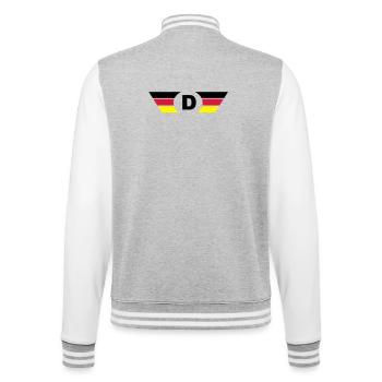 Allemagne drapeau / symbole haut - Veste Teddy - gris chiné / blanc - Dos - Marisol (170cm)