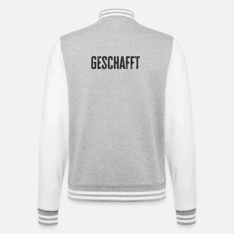 Geschafft Prüfung Klausur Abschluß Schule - College-Sweatjacke - Grau meliert/Weiß