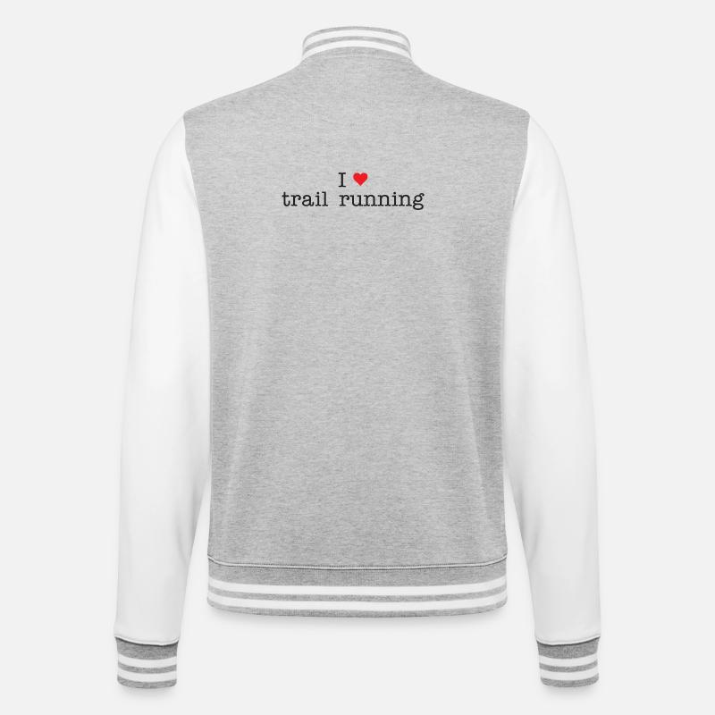 Ich liebe Trailrunning - College-Sweatjacke - Grau meliert/Weiß