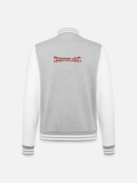 SWITZERLAND CLAIM - College Sweat Jacket - heather grey/white