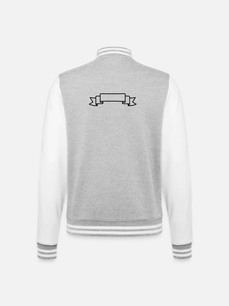 Nameplate pennant bow - College Sweat Jacket - heather grey/white