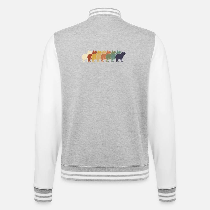 Regenbogen Kamelreihe - College-Sweatjacke - Grau meliert/Weiß