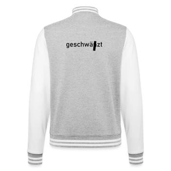 blacked out - College Sweat Jacket - heather grey/white - Back - Marisol (170cm)