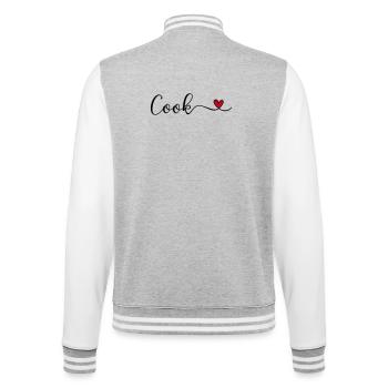 Cuire - Veste Teddy - gris chiné / blanc - Dos - Marisol (170cm)