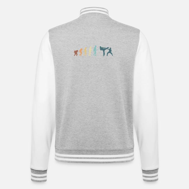 Martial Arts Evolution Karate MMA Fighter - College Sweat Jacket - heather grey/white