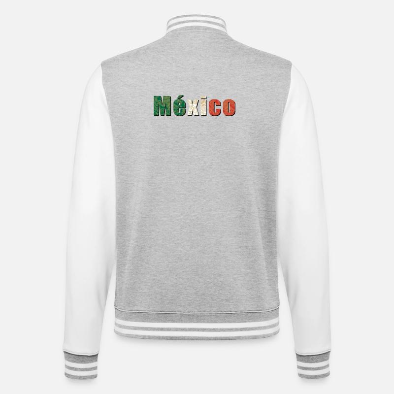 México - College-Sweatjacke - Grau meliert/Weiß