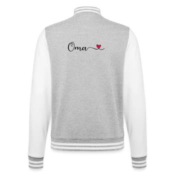 Oma - College-Sweatjacke - Grau meliert/Weiß - Hinten - Marisol (170cm)