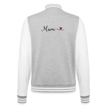 Mum - College-Sweatjacke - Grau meliert/Weiß - Hinten - Marisol (170cm)
