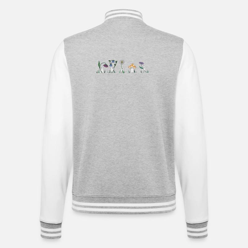 lovely ghosts - College-Sweatjacke - Grau meliert/Weiß
