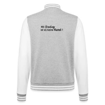 keine Kunst - College-Sweatjacke - Grau meliert/Weiß - Hinten - Marisol (170cm)