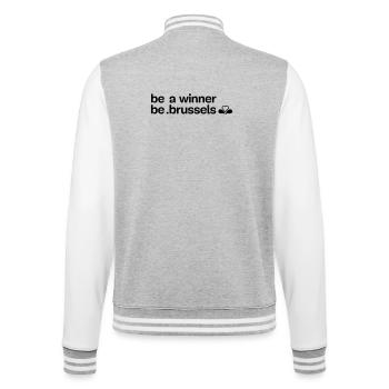 VolleyballBrüssel – Region Brüssel - College-Sweatjacke - Grau meliert/Weiß - Hinten - Marisol (170cm)