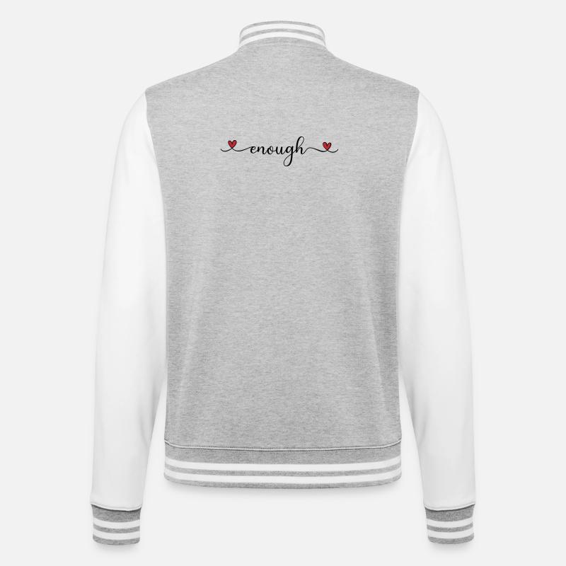 enough - College Sweat Jacket - heather grey/white