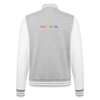 étrange. Rainbow - Veste Teddy - gris chiné / blanc - Dos - Marisol (170cm)