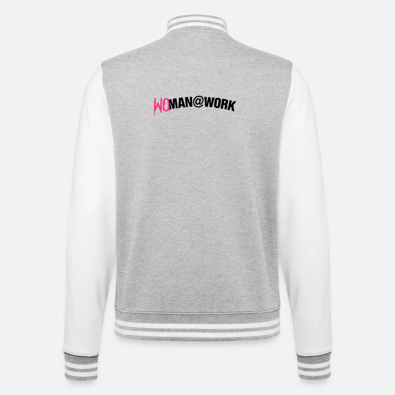 Woman at work - College-Sweatjacke - Grau meliert/Weiß