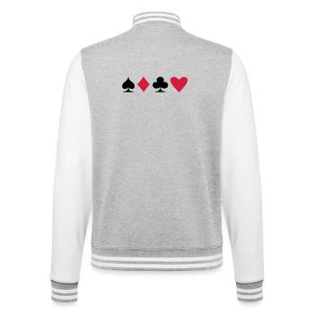 Poker Suit - College-Sweatjacke - Grau meliert/Weiß - Hinten - Marisol (170cm)