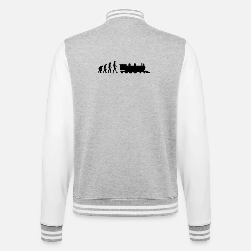 Eisenbahner / Eisenbahnen / Eisenbahn / Bahn - College-Sweatjacke - Grau meliert/Weiß